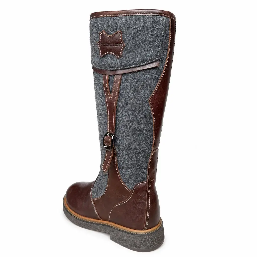 Women's winter boots in felt and leather Cloud-72, grey, photo 4