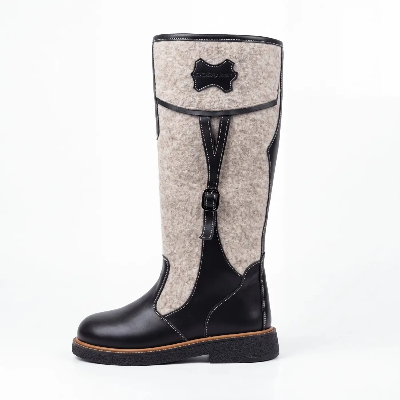 Women's winter boots in felt and leather Cloud-64, grey, photo 2