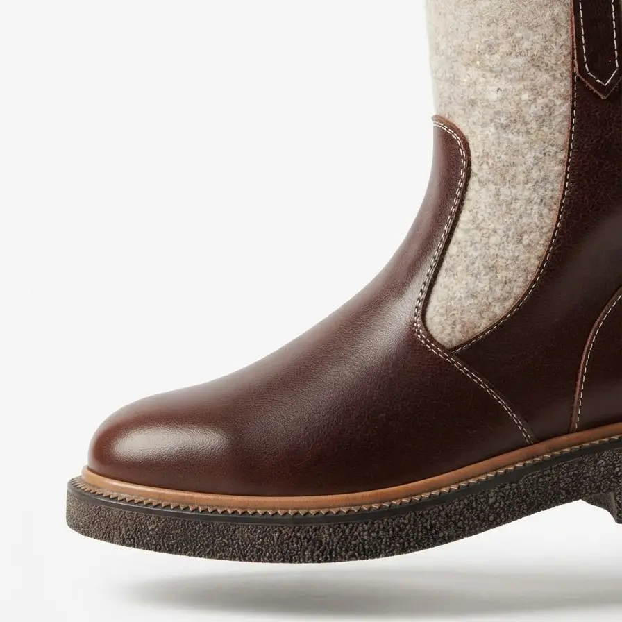Women's winter boots in felt and leather Cloud-84, brown, photo 7