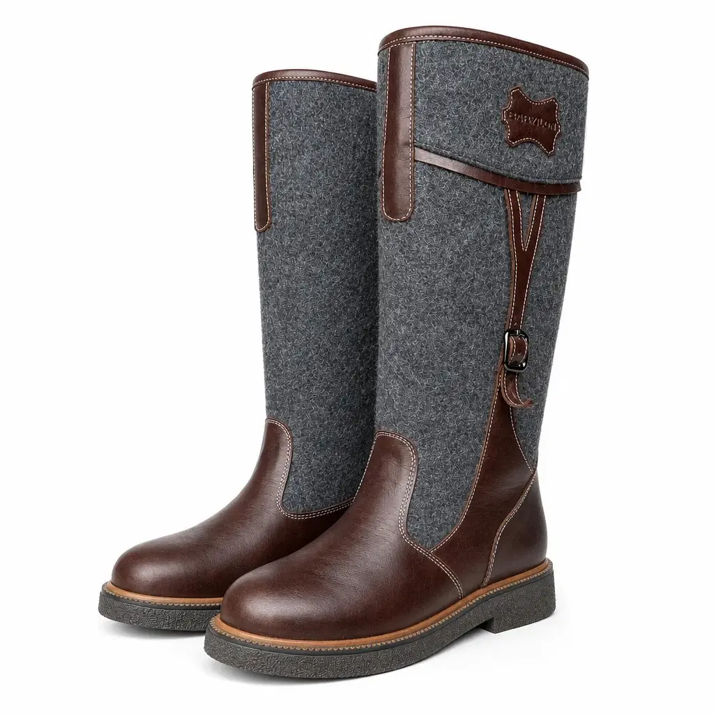 Women's winter boots in felt and leather Cloud-72