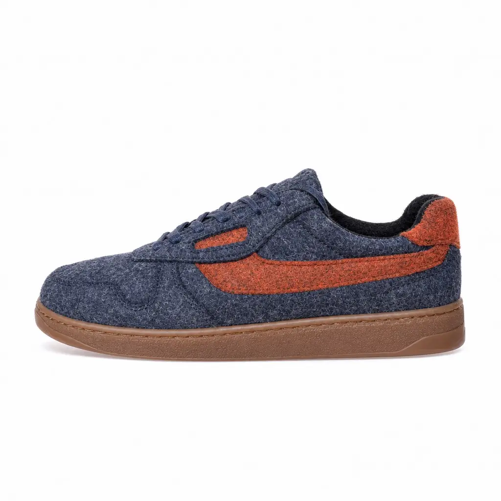 Men's Italian felt sneakers Alen-V-13, blue, photo 2