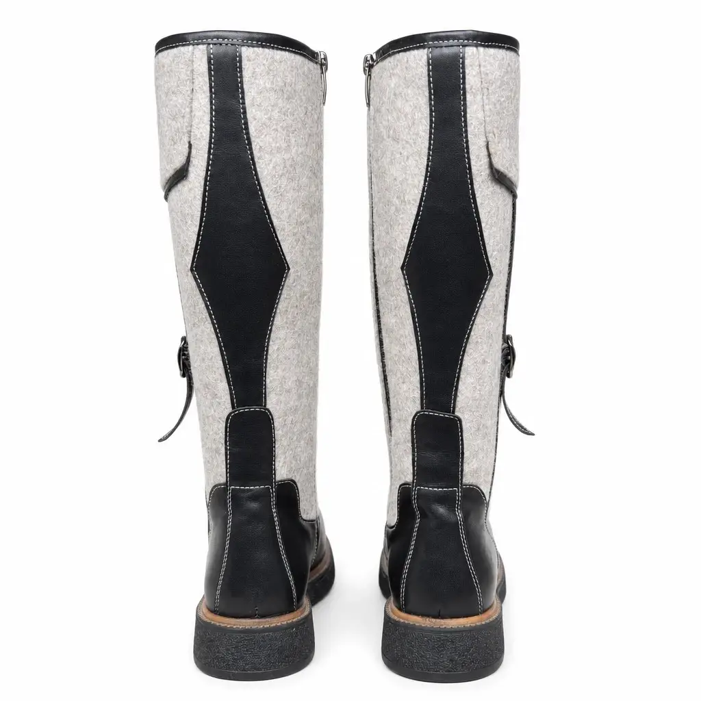 Women's winter boots in felt and leather Cloud-64, grey, photo 5