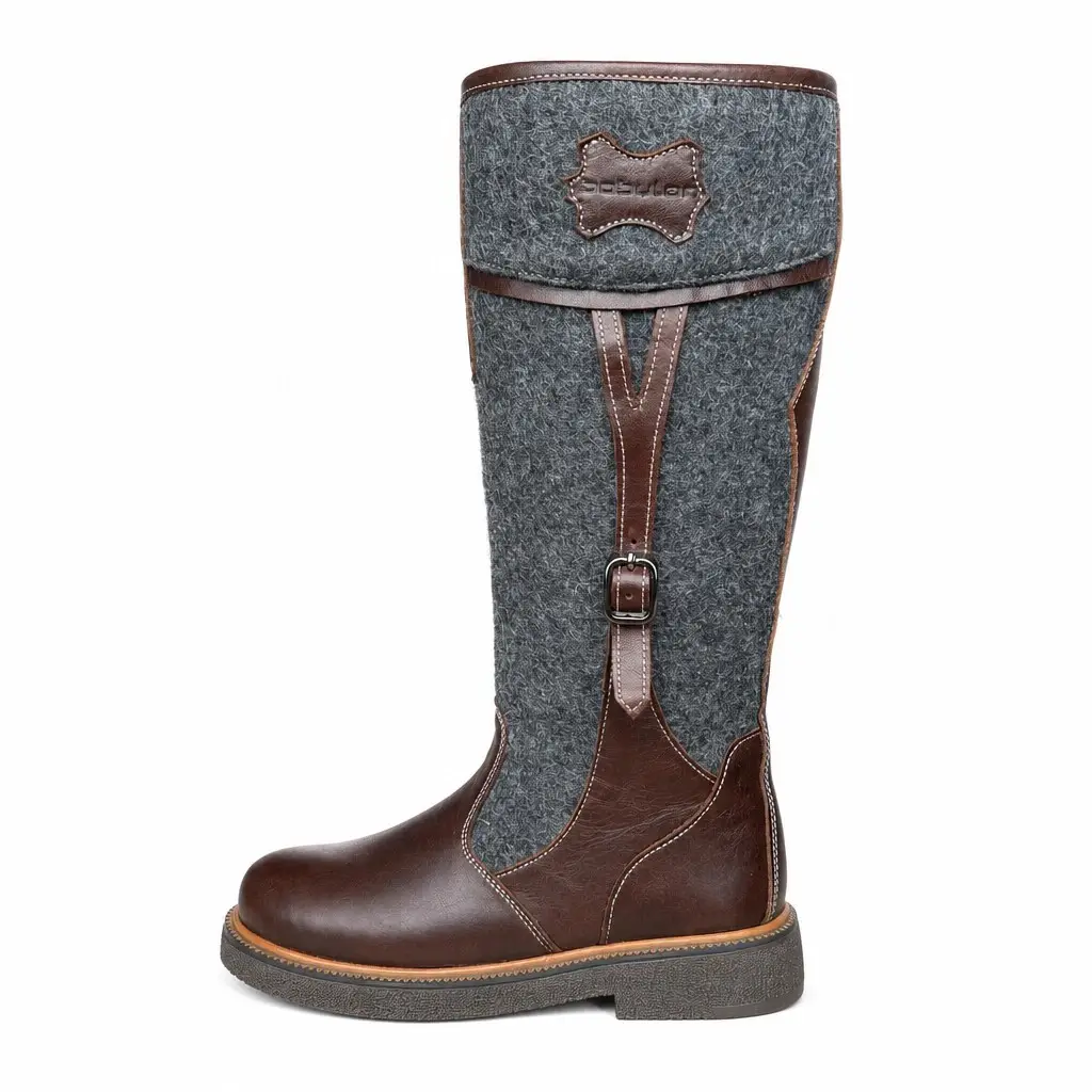 Women's winter boots in felt and leather Cloud-72, grey, photo 2