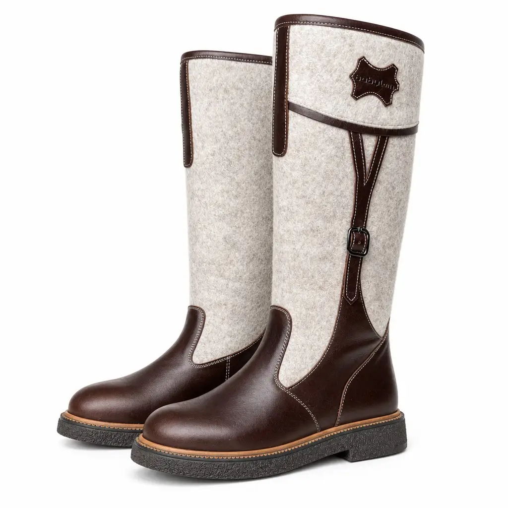 Women's winter boots in felt and leather Cloud-84