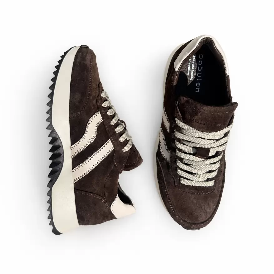 Women's suede trainers Opium-14, brown, photo 7