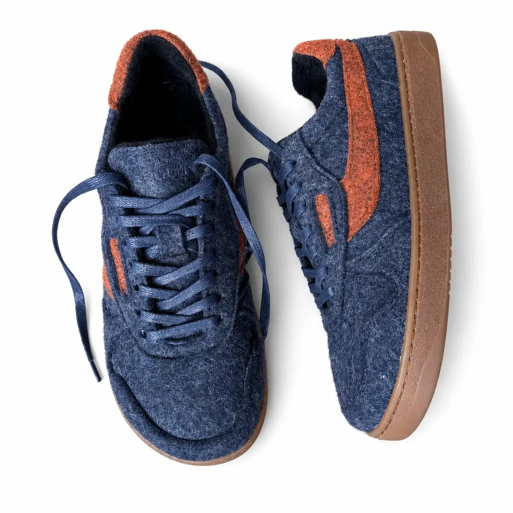 Men's Italian felt sneakers Alen-V-13, blue, photo 5