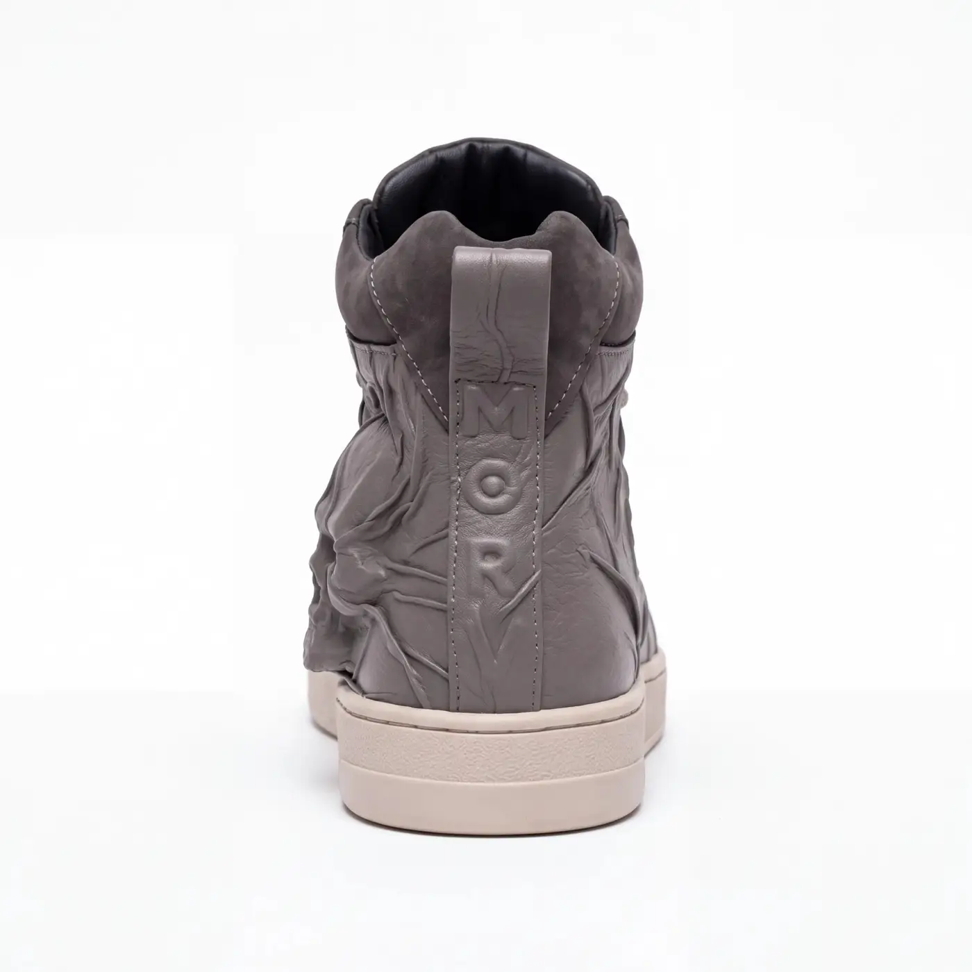 Мужские высокие кеды из нубука и кожи GRIM Grey, серый, фото 5