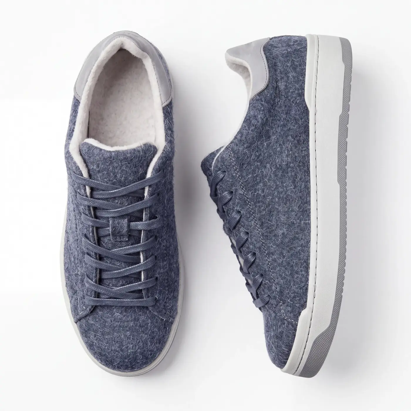 Men's Italian wool felt sneakers Mexico-V-13, blue, photo 5