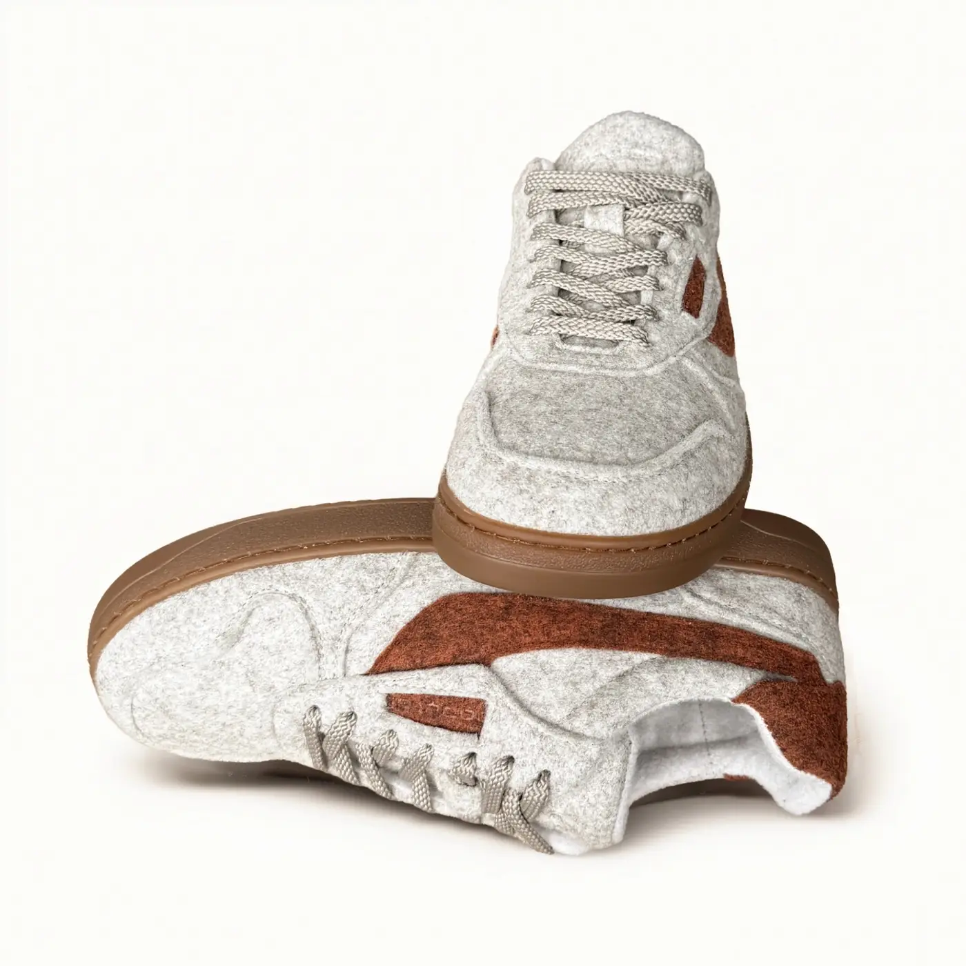 Men's Italian felt sneakers Alen-V-14, brown, photo 4