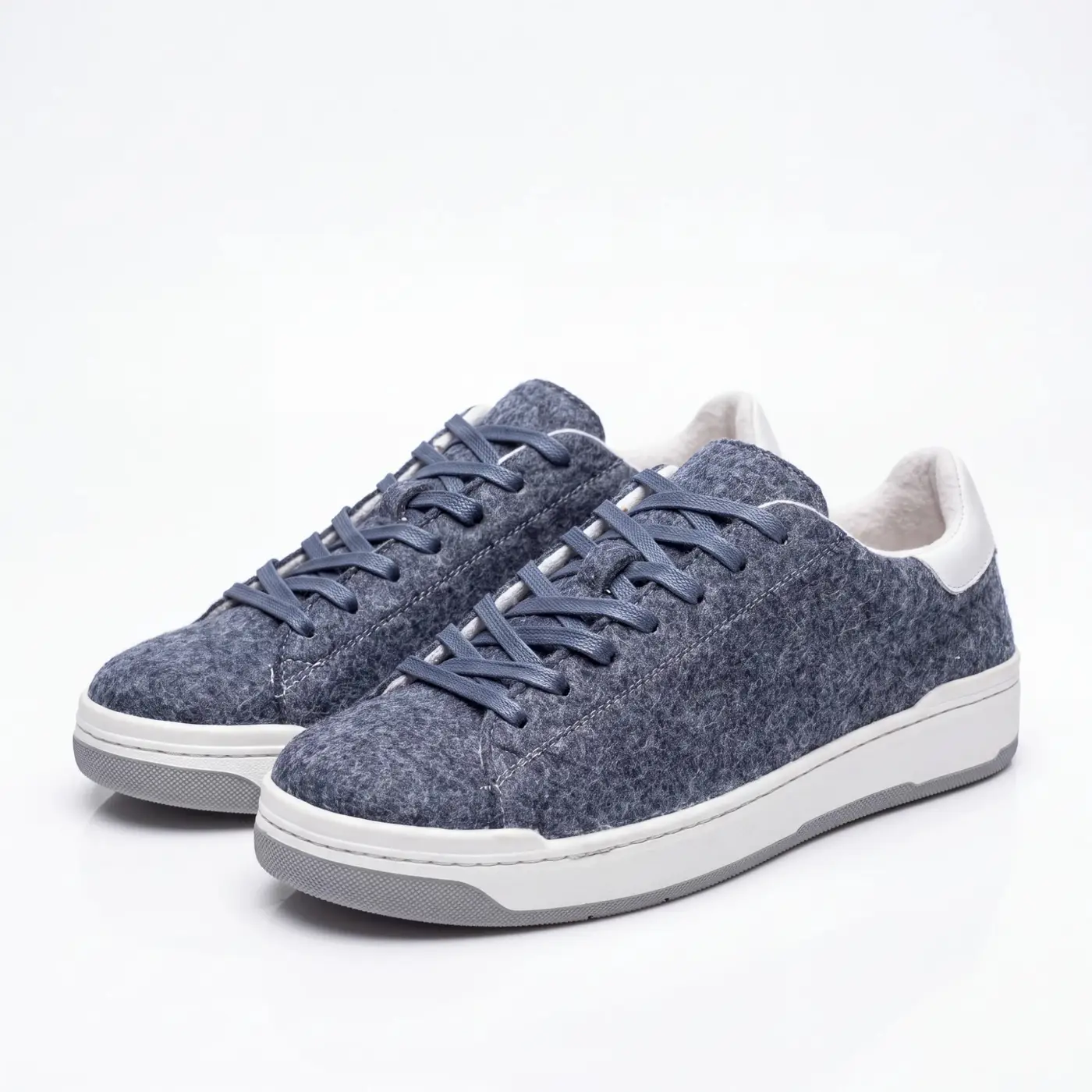 Men's Italian wool felt sneakers Mexico-V-13, blue, photo 1
