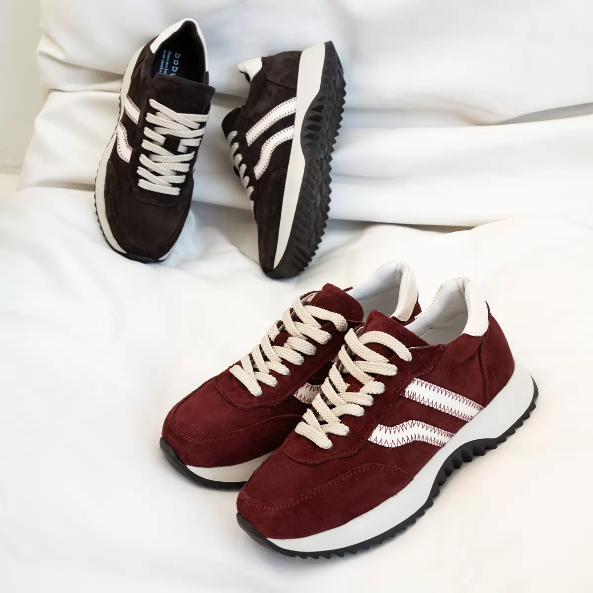 Women's suede trainers Opium-14, brown, photo 4
