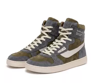 Men's high-top sneakers in leather and nubuck Alen-18-X