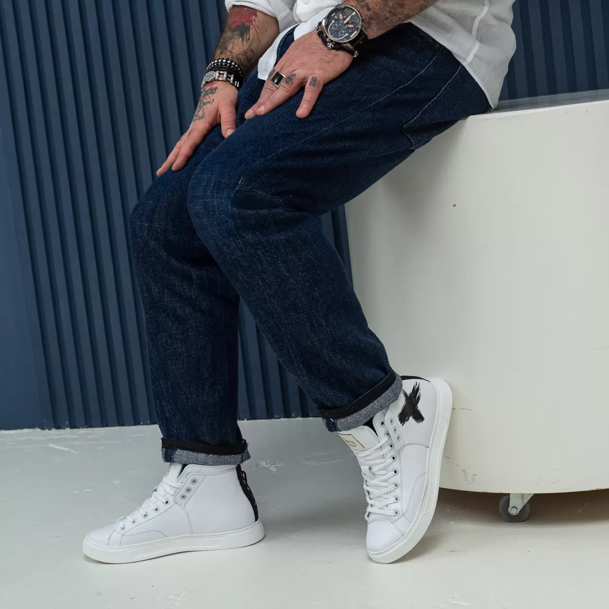 High-top sneakers for men.