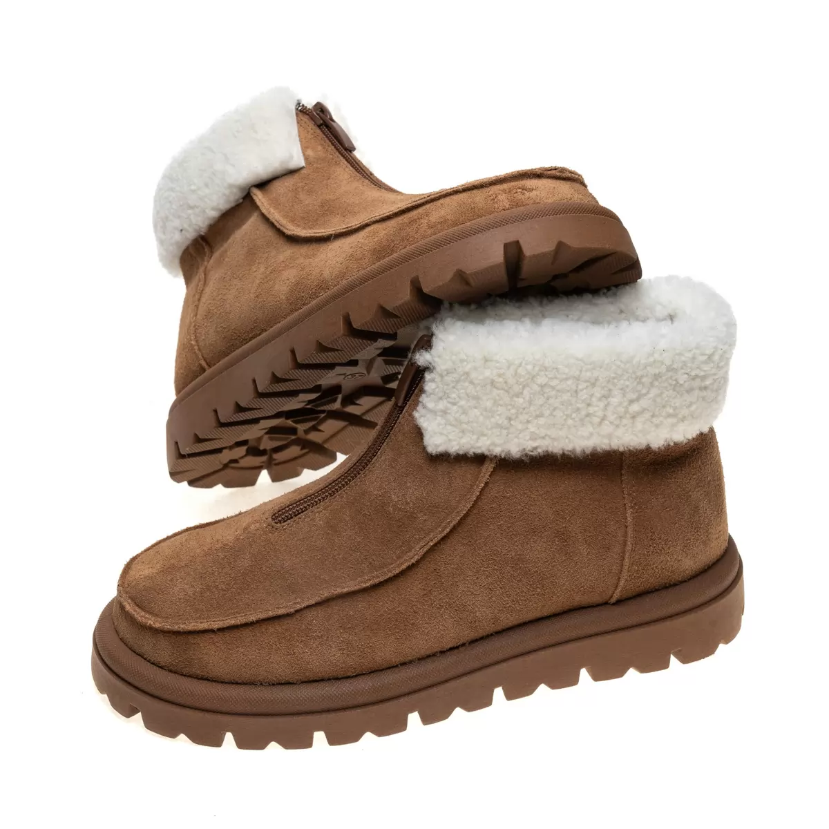 Women's fur-lined winter nubuck boots Cozy-24, brown, photo 10
