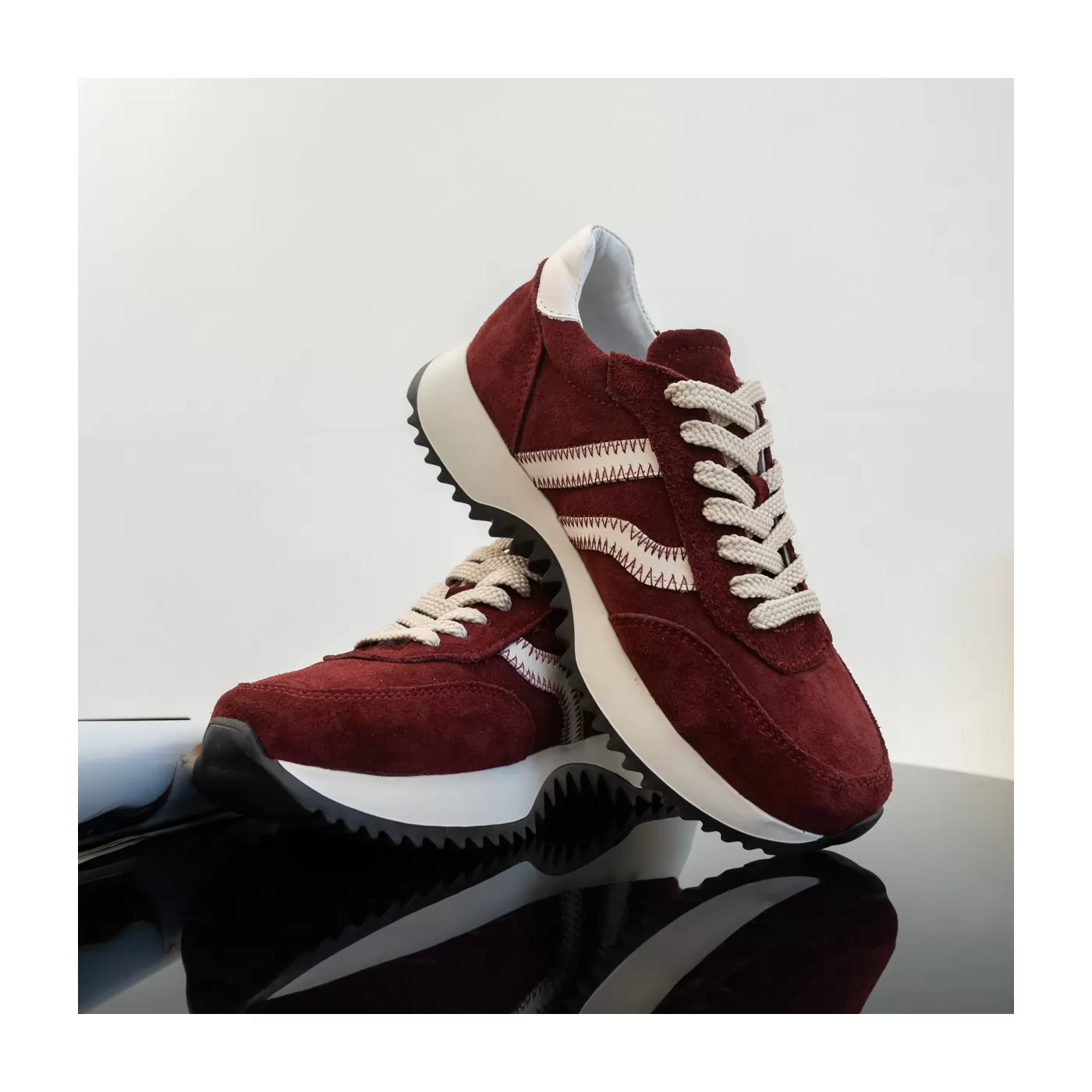 Women's suede trainers Opium-19, red, photo 2