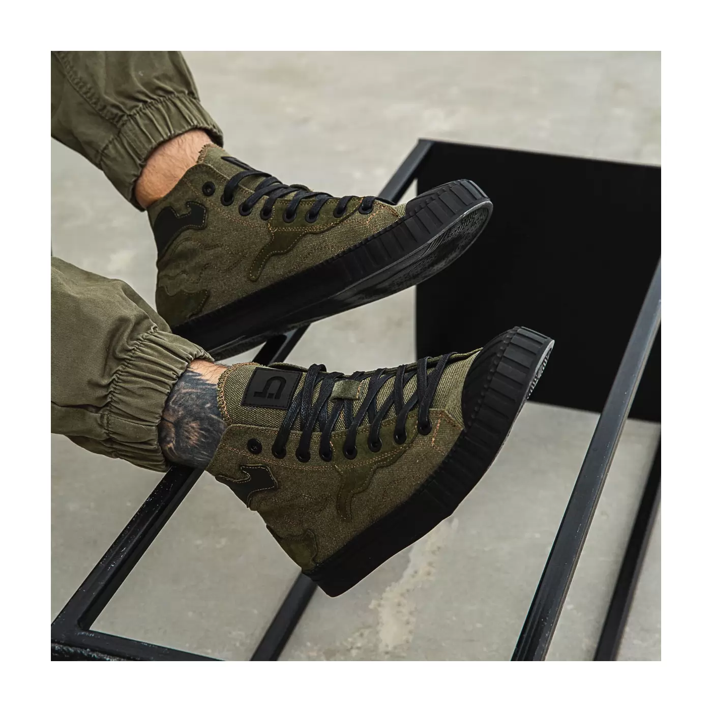 High-top sneakers for men.