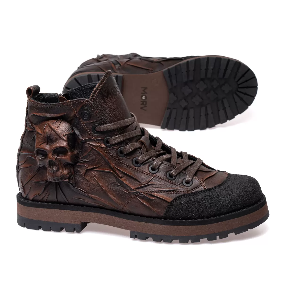 Men's leather boots DUST Brown, brown, photo 8