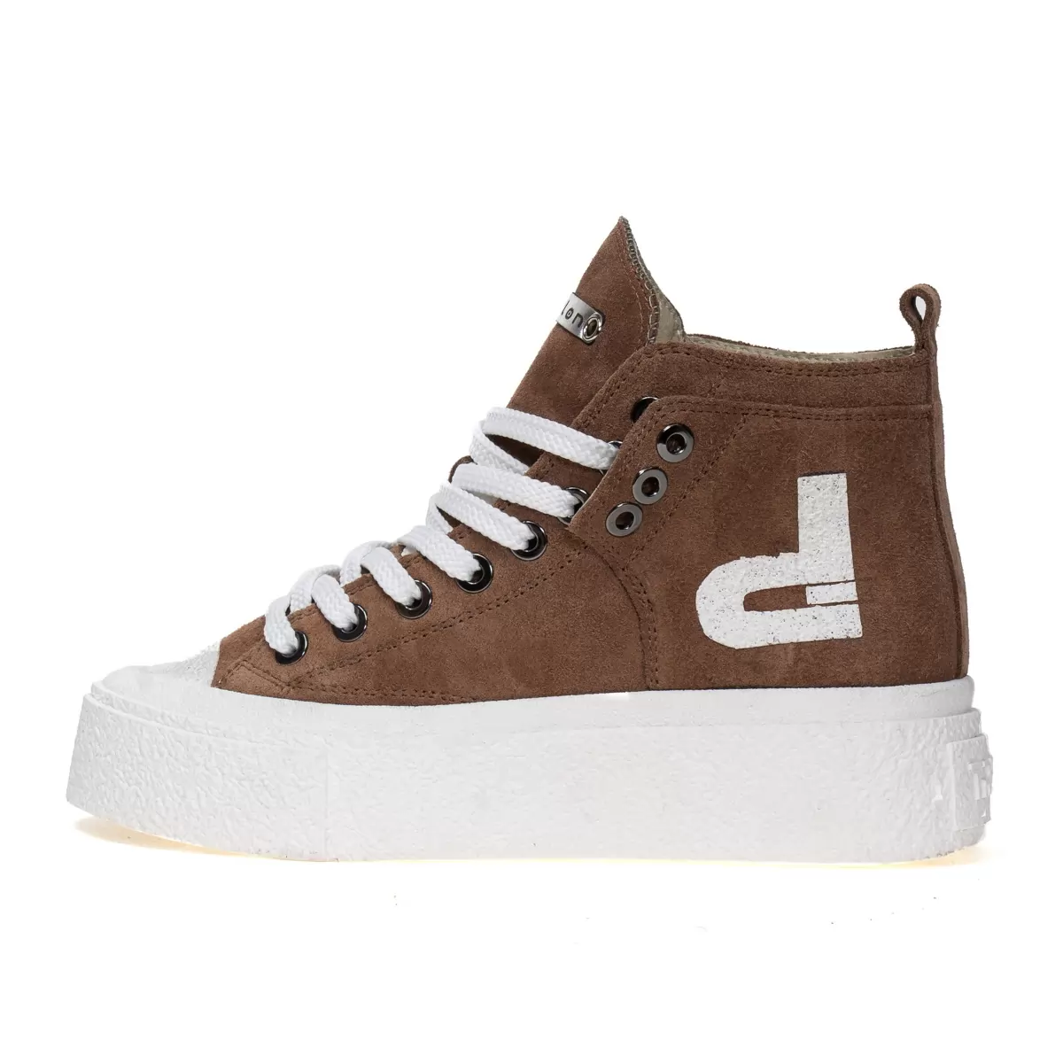 Women's high-top nubuck sneakers Savage-14, brown, photo 7