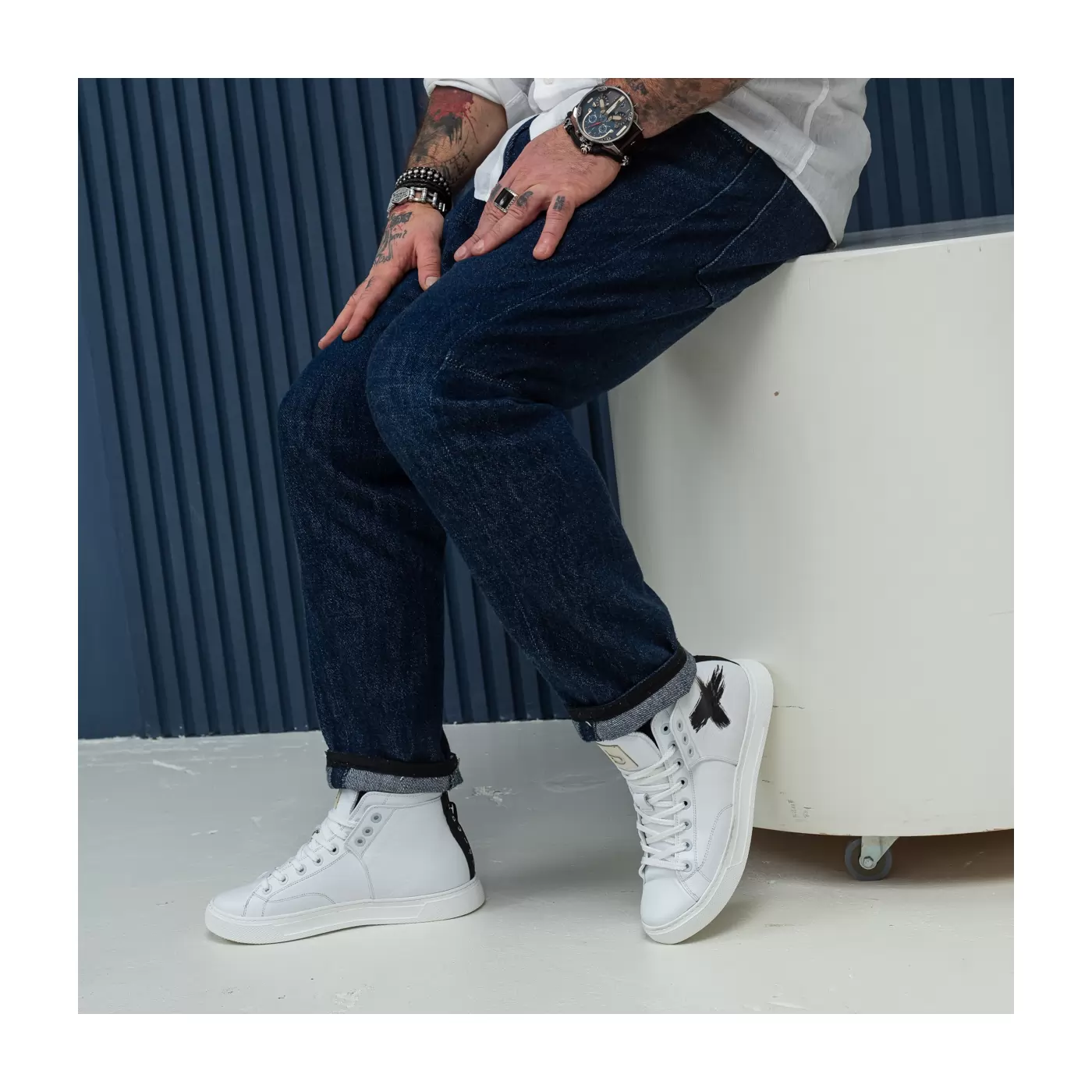 High-top sneakers for men.