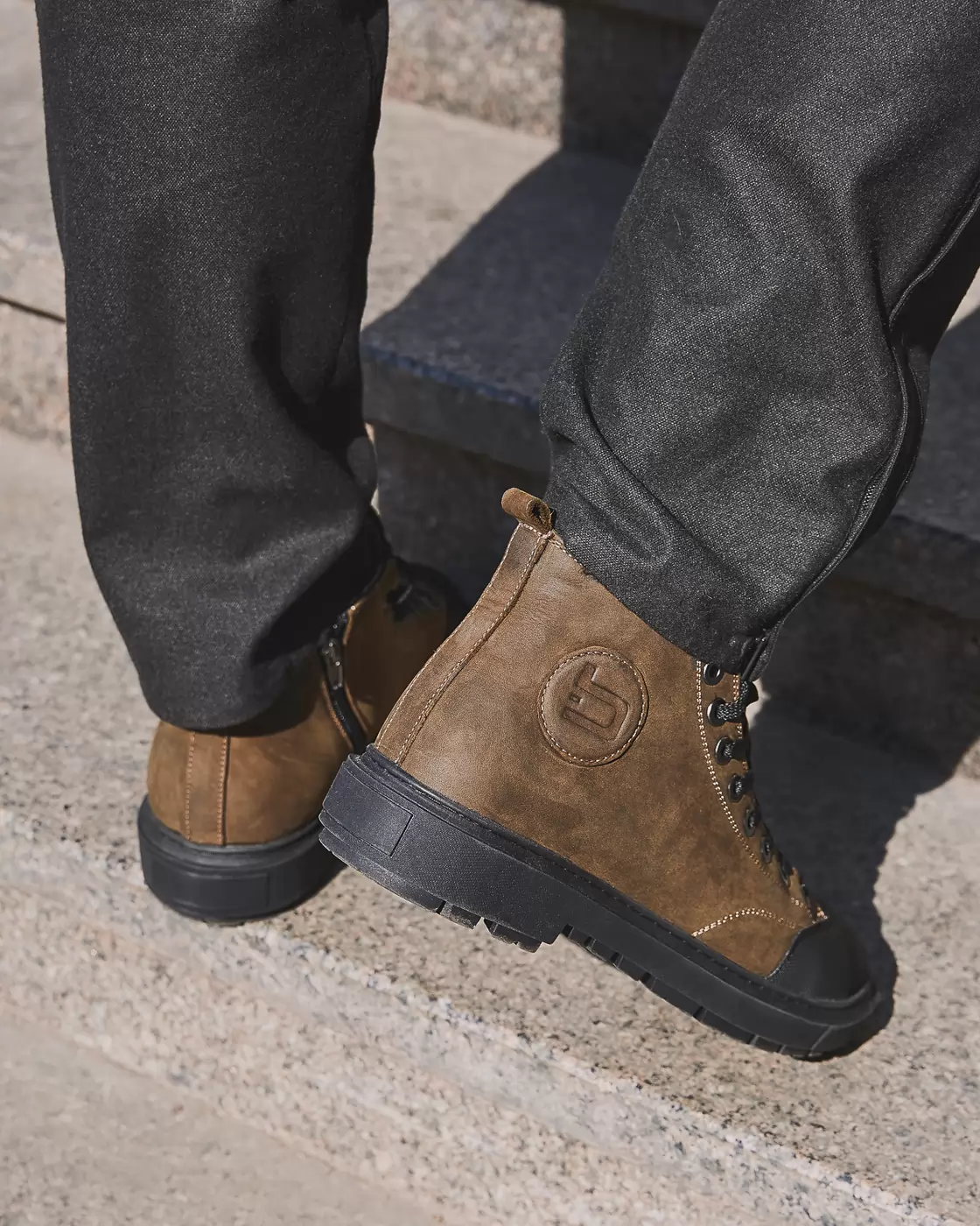 Men's nubuck boots Bike-18, khaki, photo 13
