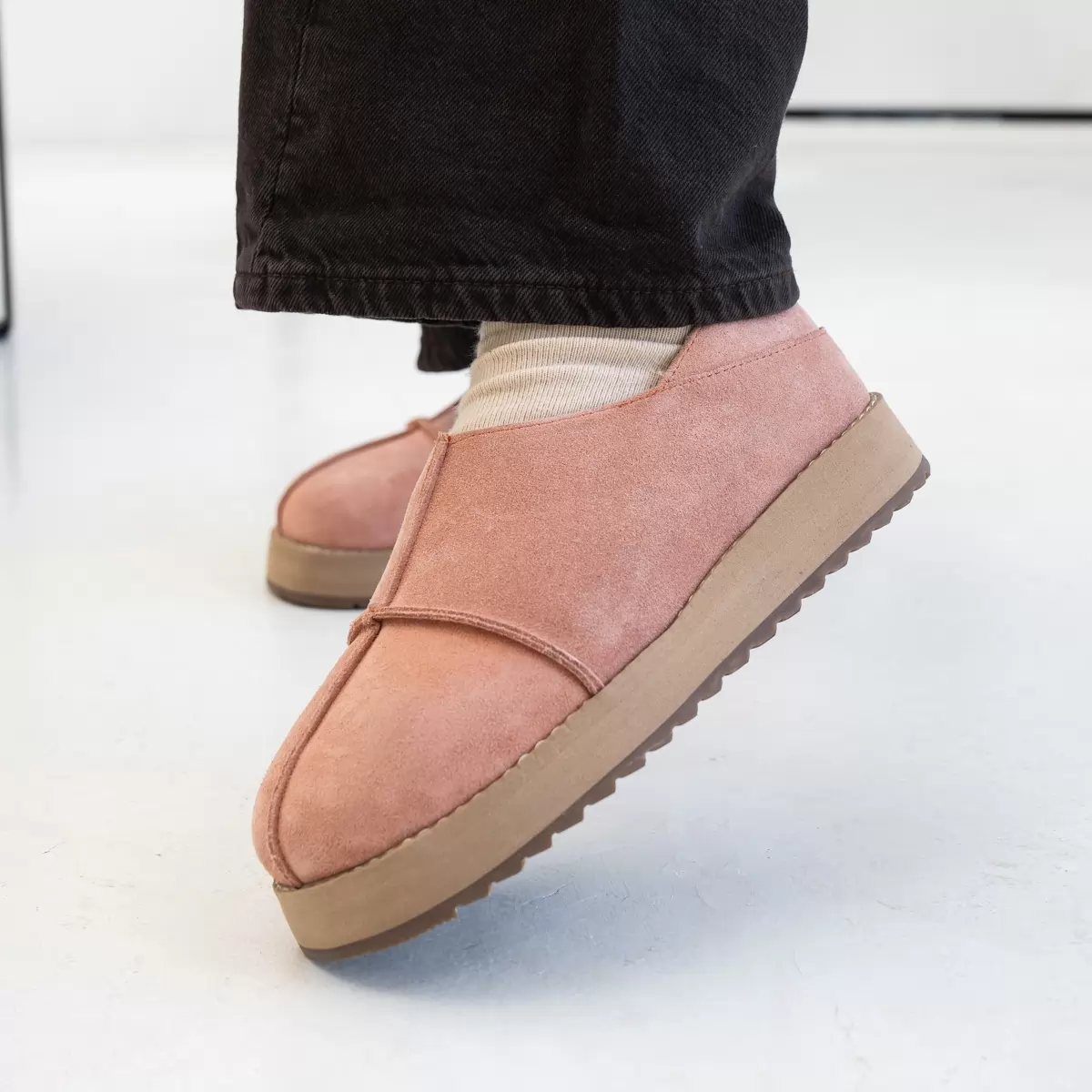 Women's fur-lined nubuck boots, down to −20 °C MARY-99, pink, photo 2