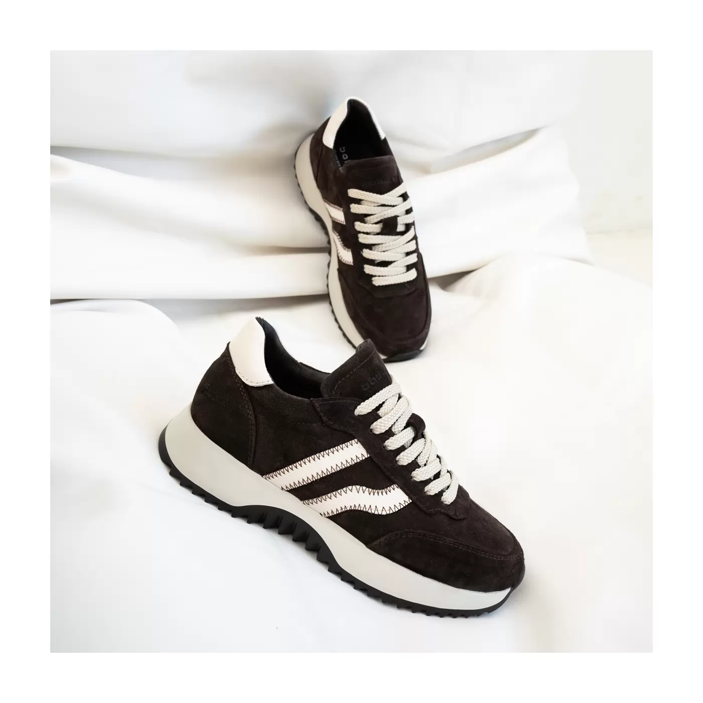 Women's suede trainers Opium-14, brown, photo 2