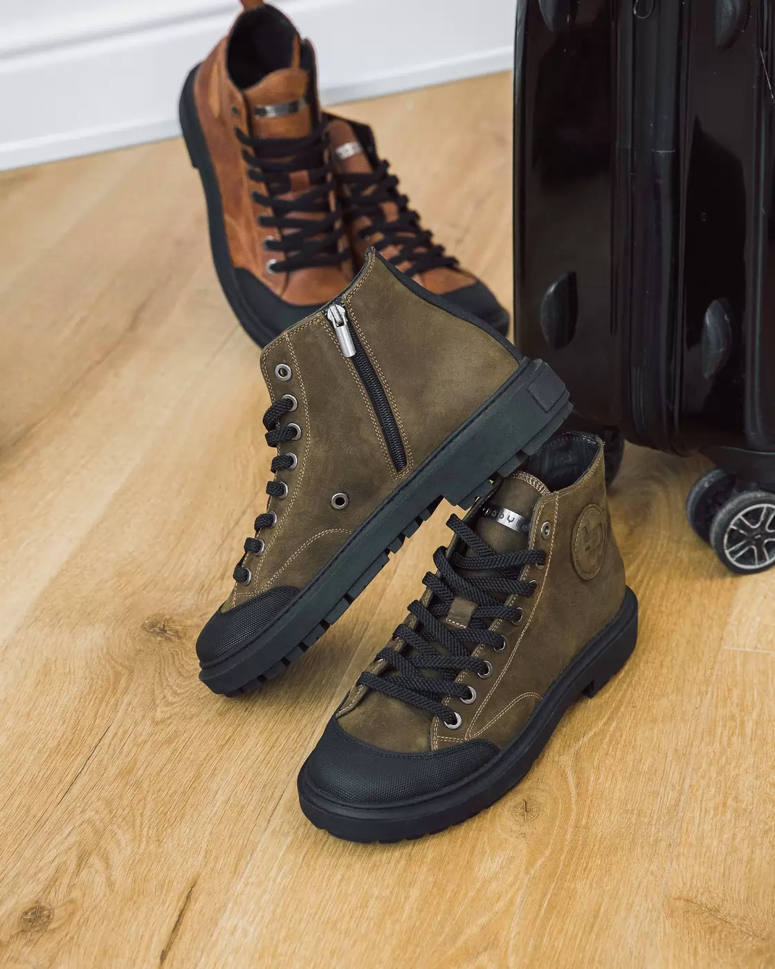 Men's nubuck boots Bike-18, khaki, photo 15