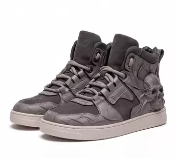 Men's high-top nubuck and leather sneakers GRIM Grey