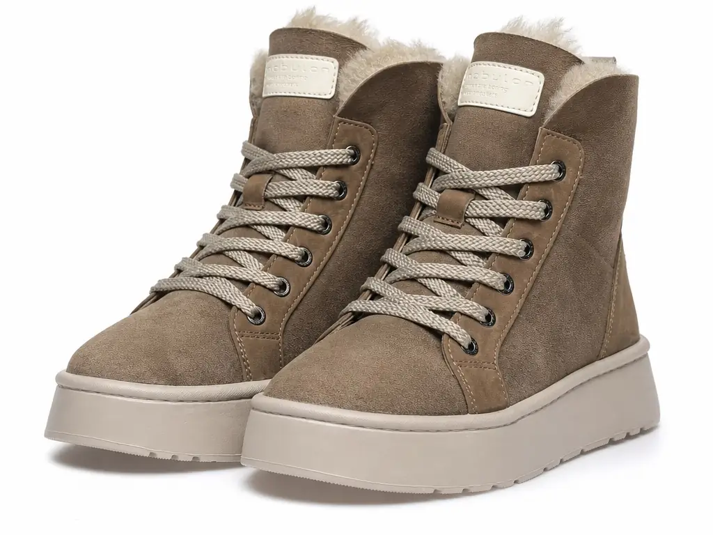 Babylon Frost-94 lace-up sheepskin boots with a napped finish