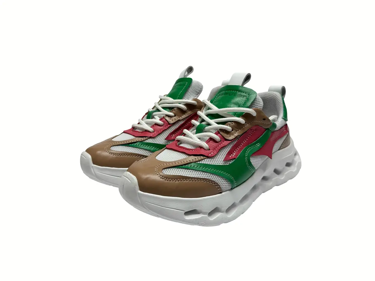 Babylon Pulse-14 women's trainers in genuine leather and mesh