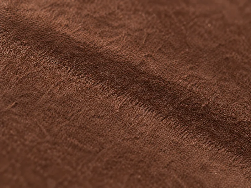 Close-up of suede: longer, softer nap